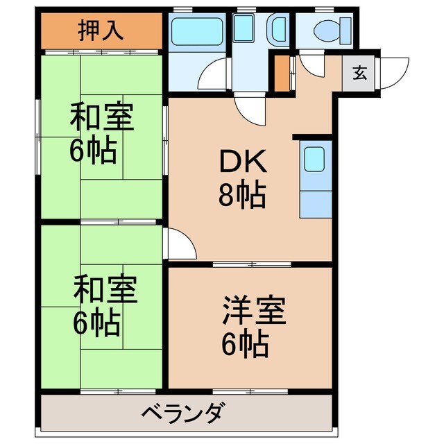 西粟マンションの物件間取画像