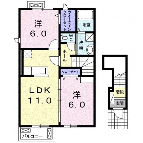 中松江駅 徒歩3分 2階の物件間取画像