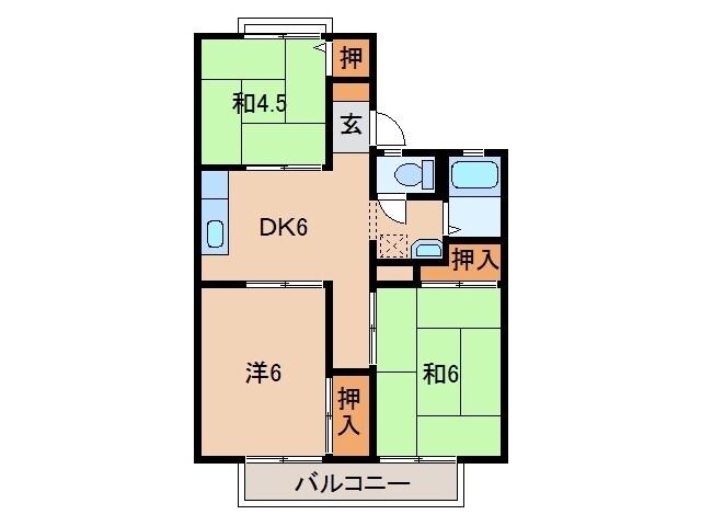 メゾン楠見中 B棟の物件間取画像