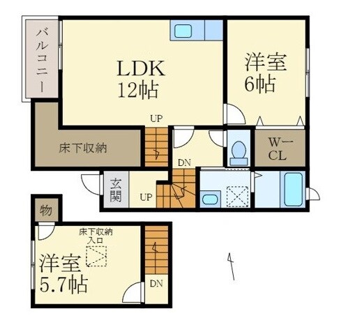 セーリウス梅原Ⅲの物件間取画像