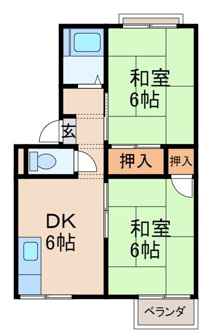 プレジール狐島Ｂ棟の物件間取画像