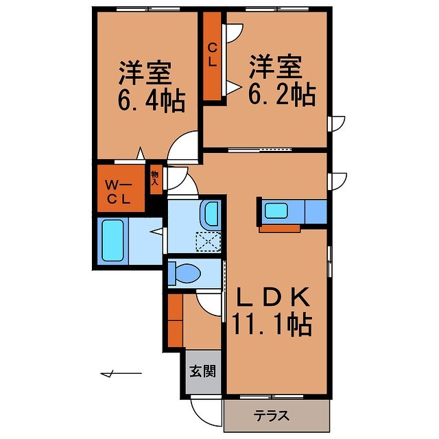 和歌山市駅 徒歩27分 1階の物件間取画像