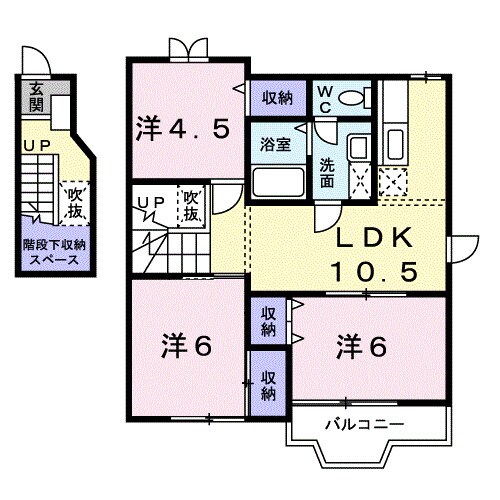 パティオ喜多山Ａの物件間取画像