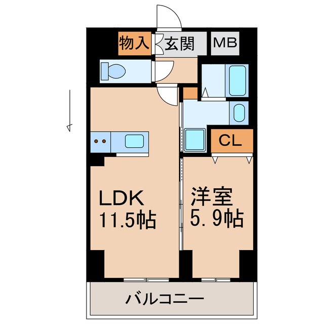 グランメール田中町の物件間取画像