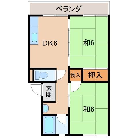 第２矢田マンションの物件間取画像