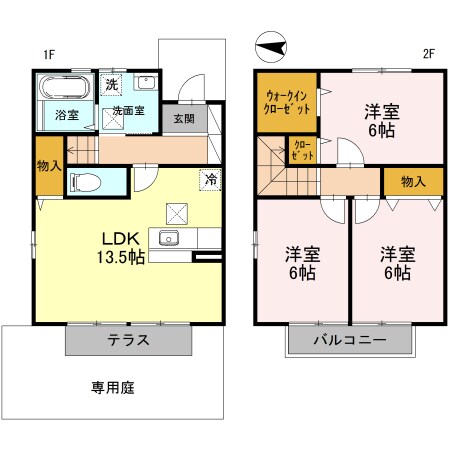 紀伊中ノ島駅 徒歩13分 1-2階の物件間取画像