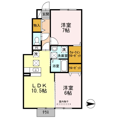 紀伊中ノ島駅 徒歩15分 1階の物件間取画像