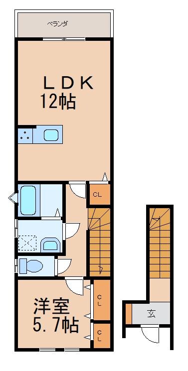 クラウンハイツ新中島ⅡＢ棟の物件間取画像