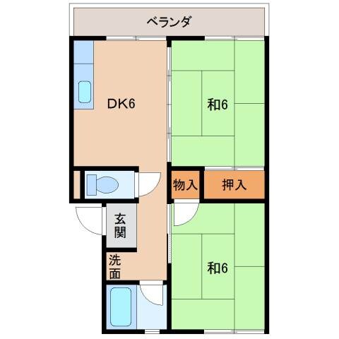 第２矢田マンションの物件間取画像