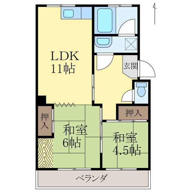 グリーンマンションⅡの物件間取画像