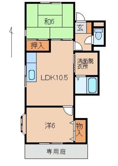 エメラルドハイツ６の物件間取画像