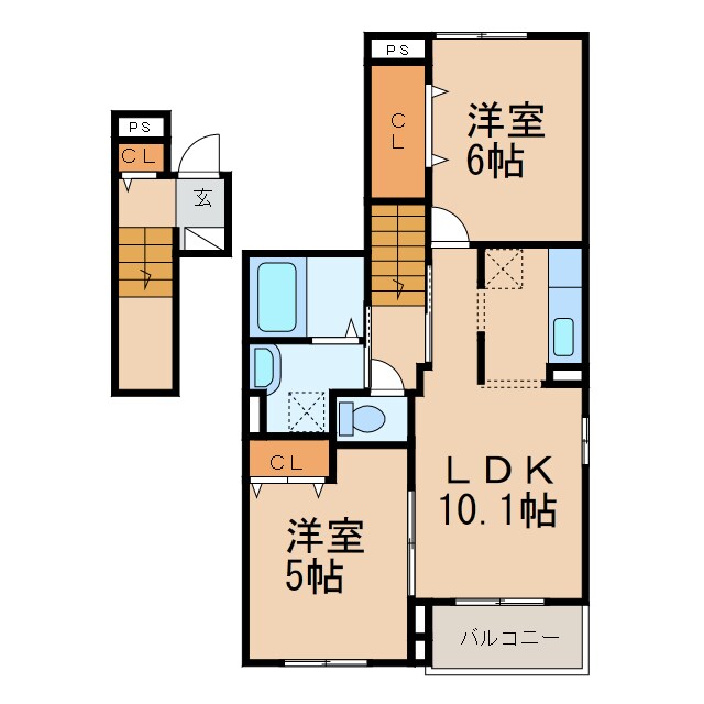 紀伊中ノ島駅 徒歩24分 2階の物件間取画像