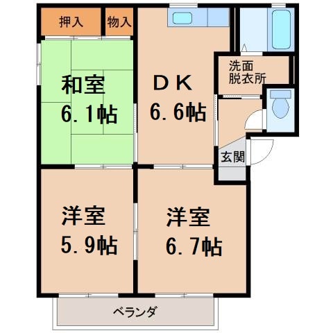 ヴィンヤードハウスⅢの物件間取画像