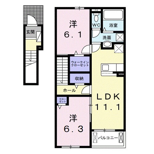 紀伊小倉駅 徒歩7分 2階の物件間取画像