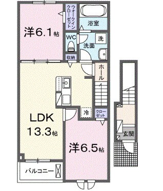 スウィート岩出Ⅲの物件間取画像