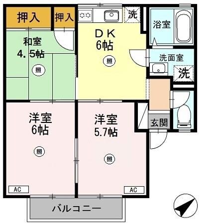 セジュール榎原　Ⅰの物件間取画像