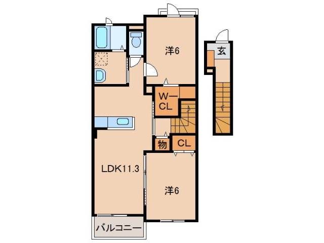 竈山駅 徒歩18分 2階の物件間取画像