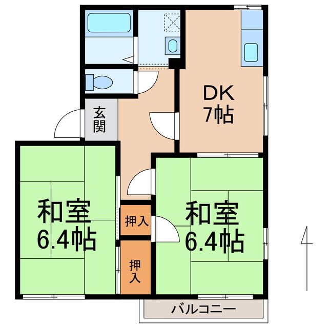 サニーハイツひまわりの物件間取画像