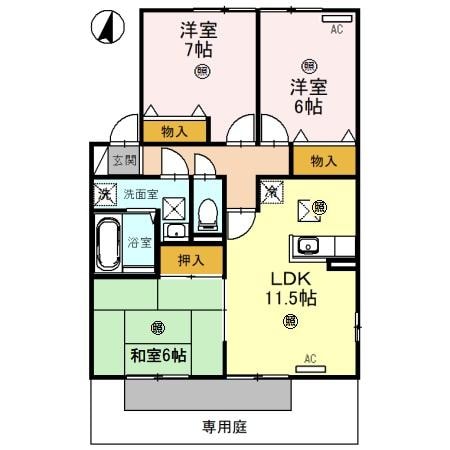 日前宮駅 徒歩12分 1階の物件間取画像