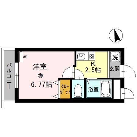 ヴィラ栄谷の物件間取画像