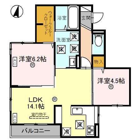 D-ROOM和歌山市黒田Ⅱの物件間取画像