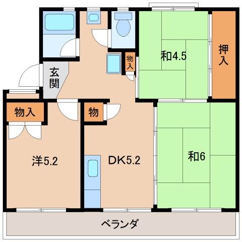 太田団地 B棟の物件間取画像