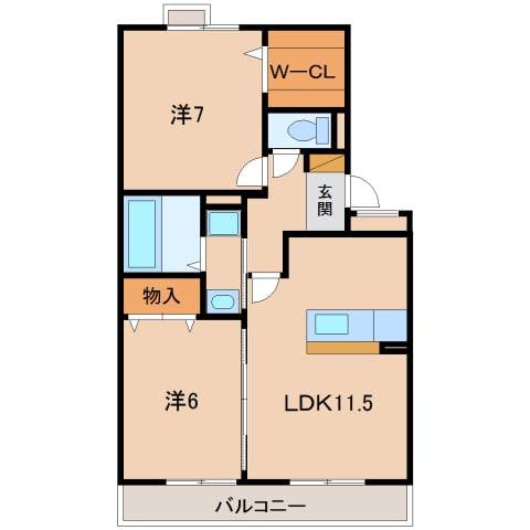 紀伊中ノ島駅 徒歩27分 3階の物件間取画像