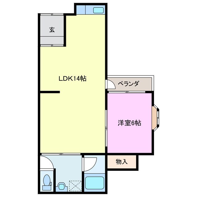 岡本文化住宅201（奥側）の物件間取画像