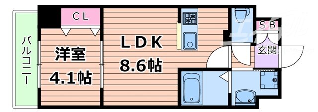 プライムコート神崎川の物件間取画像