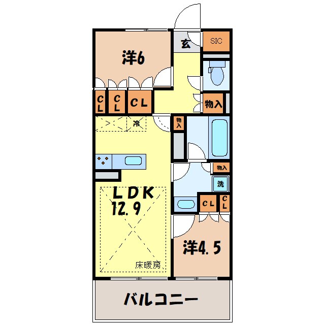 OPEN RESIDENCIA SHIM-MAEBASHIの物件間取画像