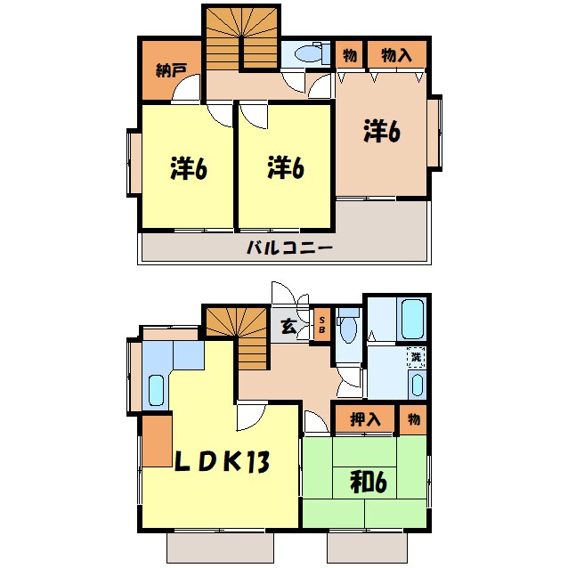 下栗須貸戸建の物件間取画像
