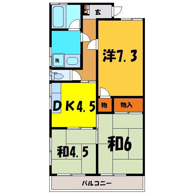 オリエンタルコーポ小林 A/Bの物件間取画像