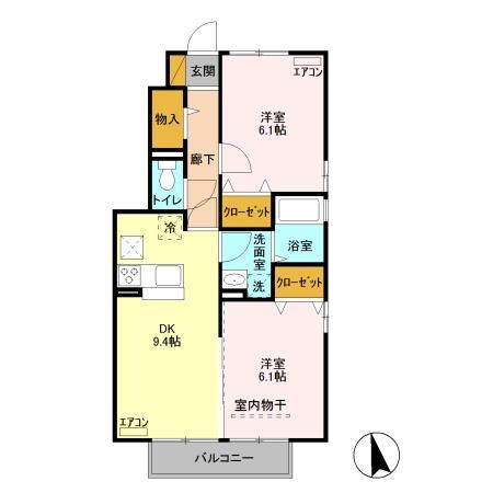サンモールBの物件間取画像