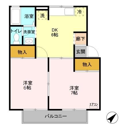 コーポ七曲りDの物件間取画像