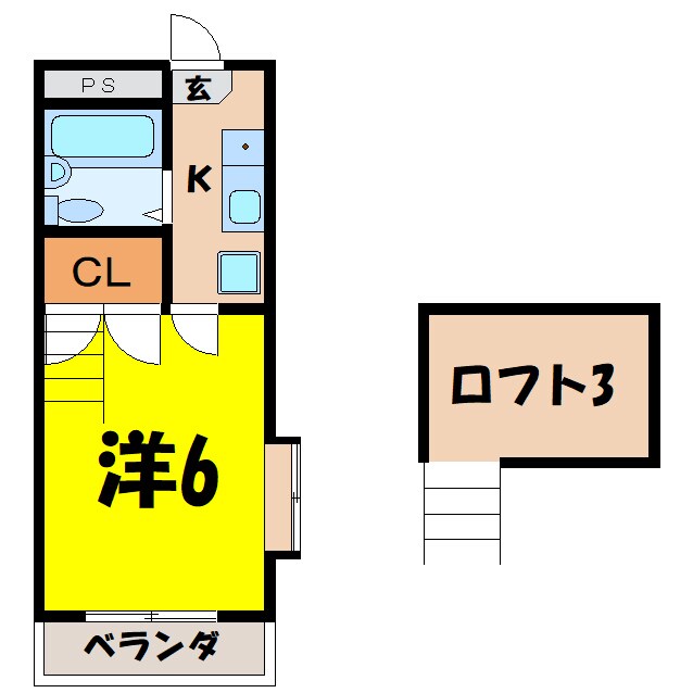 シャルマン日高Bの物件間取画像