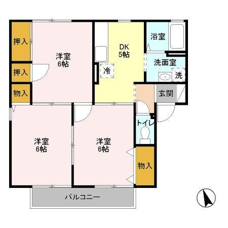 フローラハイツB（高崎市倉賀野町）の物件間取画像