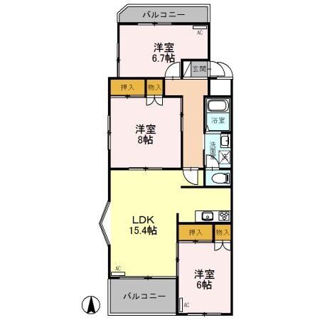 ファランドール井野の物件間取画像