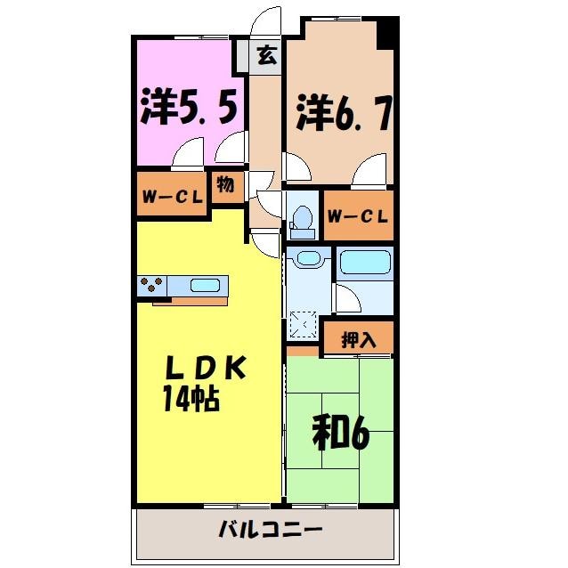 サンクレイドル高崎問屋町弐番館の物件間取画像