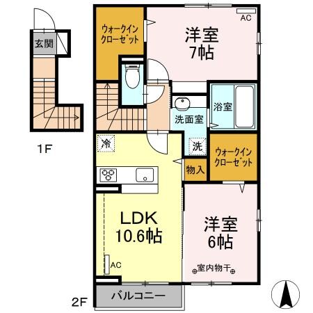 ソレイユ（高崎市棟高町）の物件間取画像