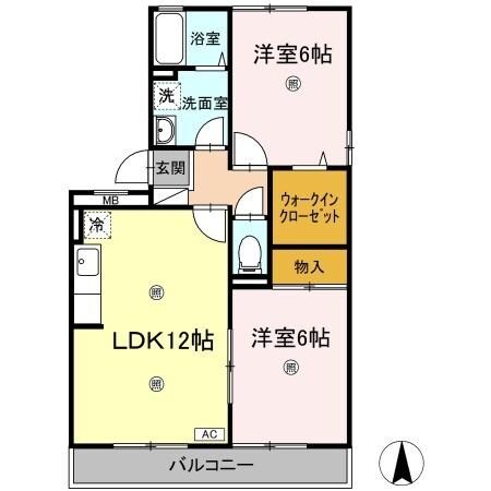 ヴィレッジ札場 A棟の物件間取画像