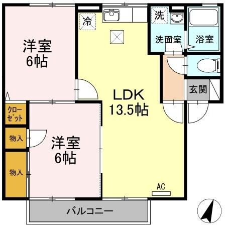 ドルフ東久万の物件間取画像