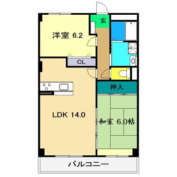 フィネス南川添の物件間取画像