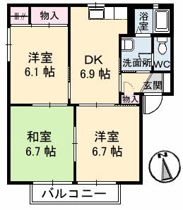 ヴィラ坂本の物件間取画像