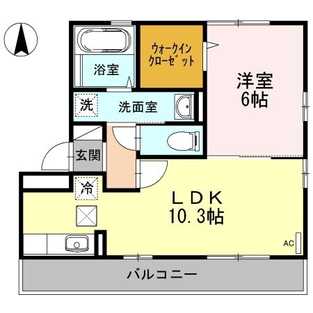 リビングタウン北川添 B棟の物件間取画像