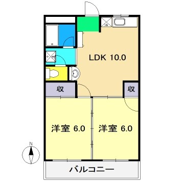 ガーデンハイツ永野Ⅱの物件間取画像