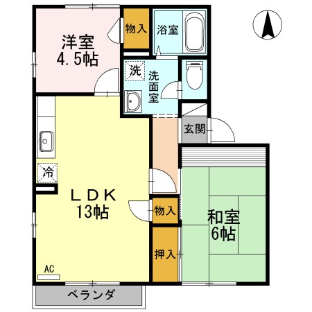 フジパレス高知 F棟の物件間取画像