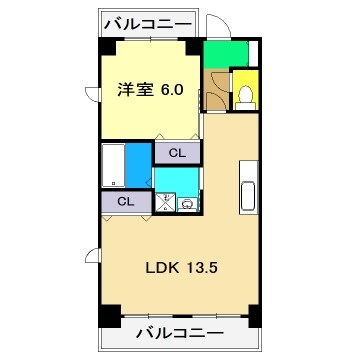 シャルマン(知寄町)の物件間取画像