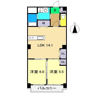 ローズビル上町の物件間取画像