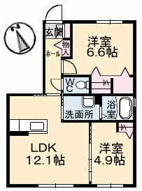 シャーメゾン・ジラソーレ B棟の物件間取画像
