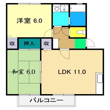 タウンコート B棟の物件間取画像